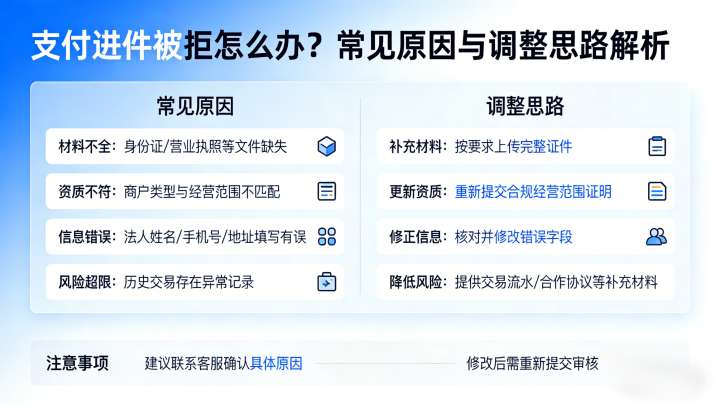 支付进件被拒怎么办？常见原因与调整思路解析