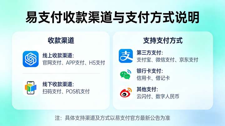 易支付收款渠道有哪些？易支付支持哪些支付方式？